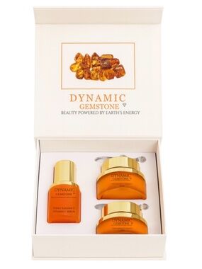 Dynamic Gemstone Topaz Radiance Skincare Set - Amber & Gold